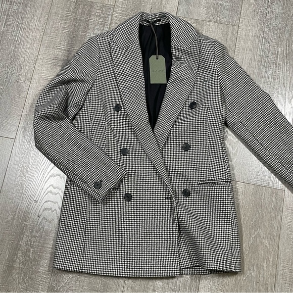 All Saints Jackets & Blazers - NWT AllSaints Astrid Check Puppytooth Blazer Black/White Size 0